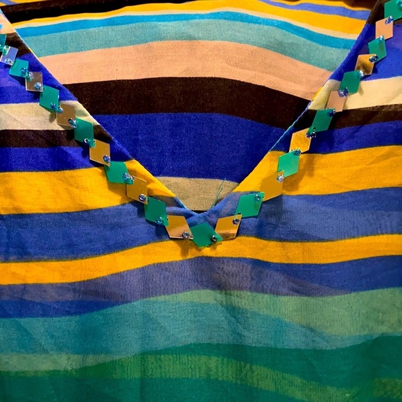 Swim Cover by Studio 36 Horizontal Stripes Sz M/L - Picture 3 of 4